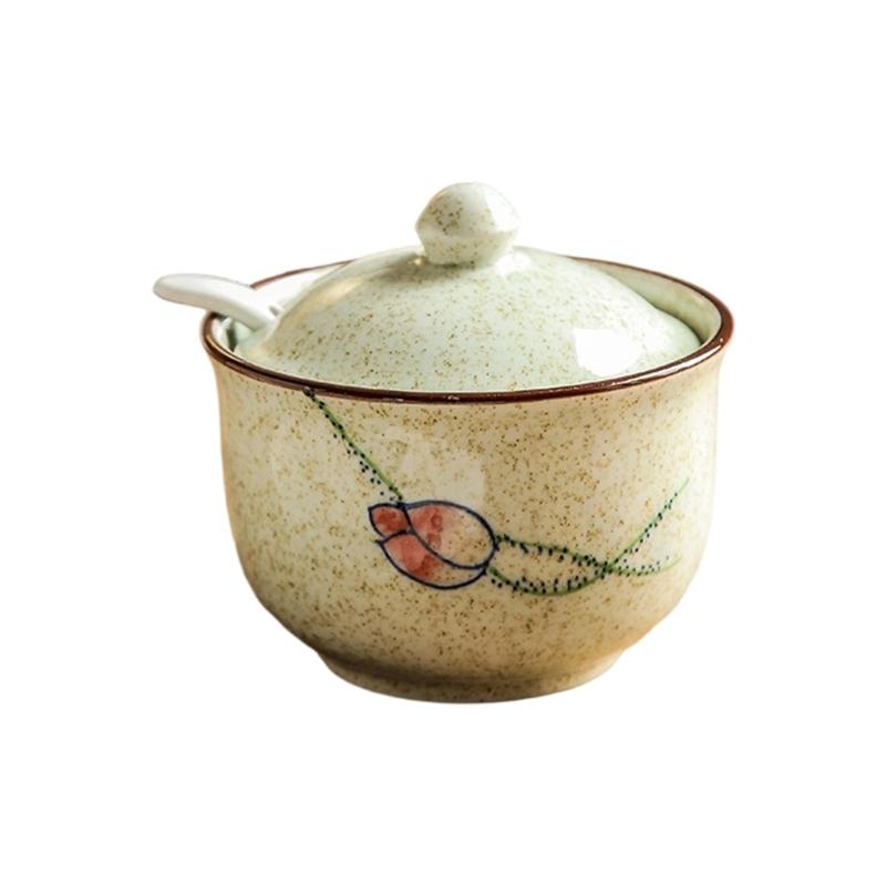 Elegant Ceramic Sugar Storage Jar with Salt Glaze Finish for Kitchen Organization Airtights Seal Prevents Moisture