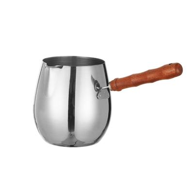 420ml Stovetop Heater With Wooden Handle For Melting Milk , Butter , Chocolate , Greek Arabic Coffee Maker , Maple Syrup And Warming Pot