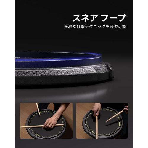 Donner 12-inch Black Drum Practice Pad Set, Quiet, High-Rebound, Anti-Vibration, Percussion Kit with Snare Drum Stand, 3 Pairs of Drumsticks, Sheet Mu