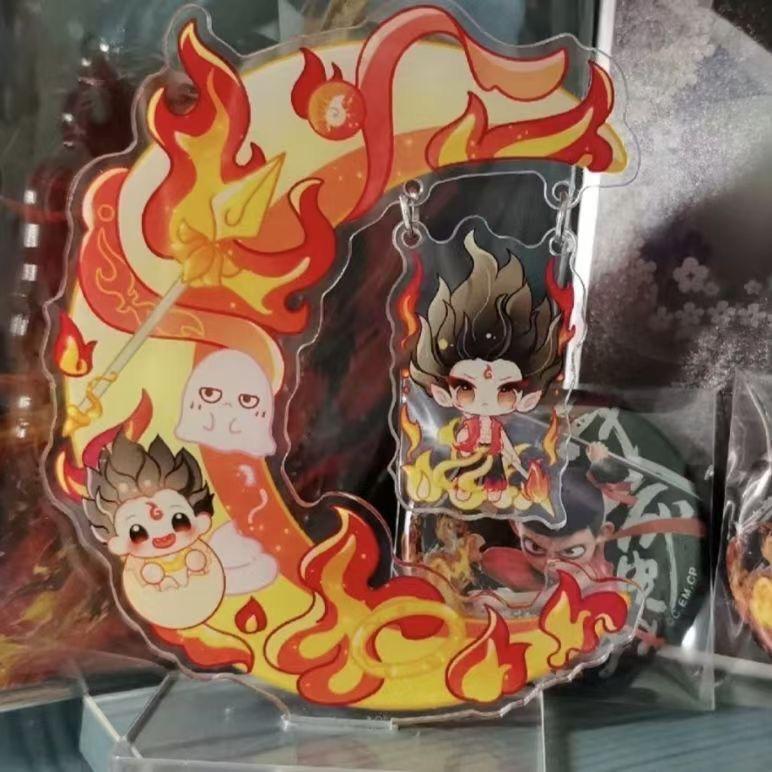 Creative Nezha Cartoon Acrylic Desktop Ornament