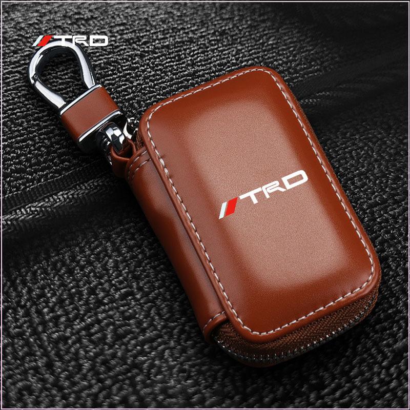 Car Key Holder Pouch Wallet Housekeeper Key Case Mini Card Bag for Toyota GR GTR GAZOO Racing Logo Auris Pruis RAV4 CHR Corolla CAMRY