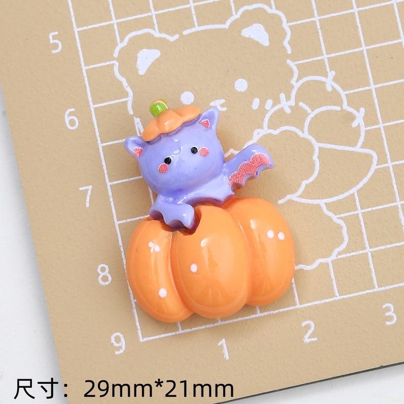 10Pcs New Cute Halloween Pumpkin Ghost Cat Series Flat Back Resin Cabochons Scrapbooking DIY Jewelry Craft Decoration Accessorie