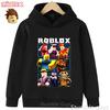 Moletom de Outono Roblox para Crianças 3-12A Moda com Capuz Estampa 3D de Personagem de Jogo Roupas Esportivas Casuais para Meninos e Meninas
