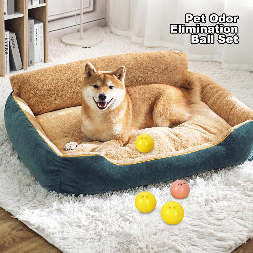 Conjunto de Bolas para Pet de 1ml (Pacote com 8) - Eliminador de Odores Desodorizante Para Cães e Gatos, Aroma Duradouro de Limão/Pêssego Para Camas de Animais, Caixas,