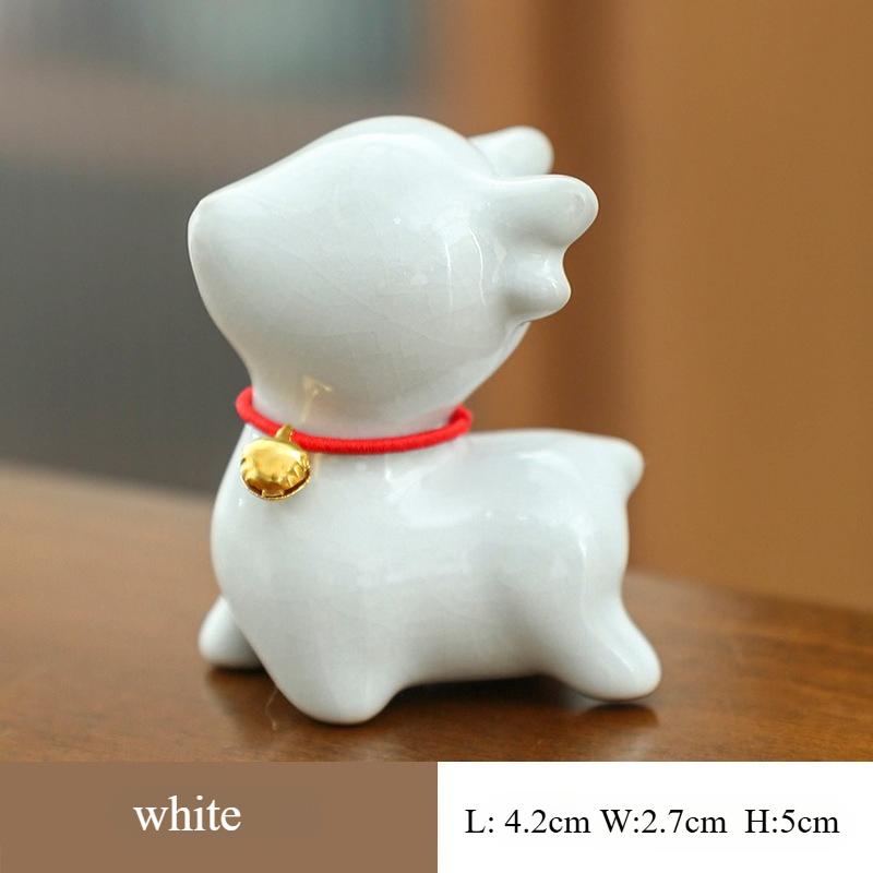 Elephant Mini Ceramic Figurine Desktop Lucky Deer Sculpture Modern Minimalist Decorative Ornaments for Home Office Decor China