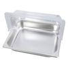 Stainless Steel Suqare Shape Buffet Tray with Clear Roll Top Lid for Restaurant Condiment Dispenser Food Display Pan