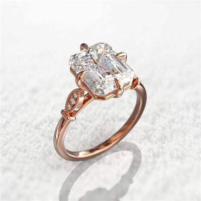 New Luxury Square Crystal Cubic Zirconia Women Ring Wedding Engagement Ring Simple Elegant Accessories Lady's Fashion Jewelry