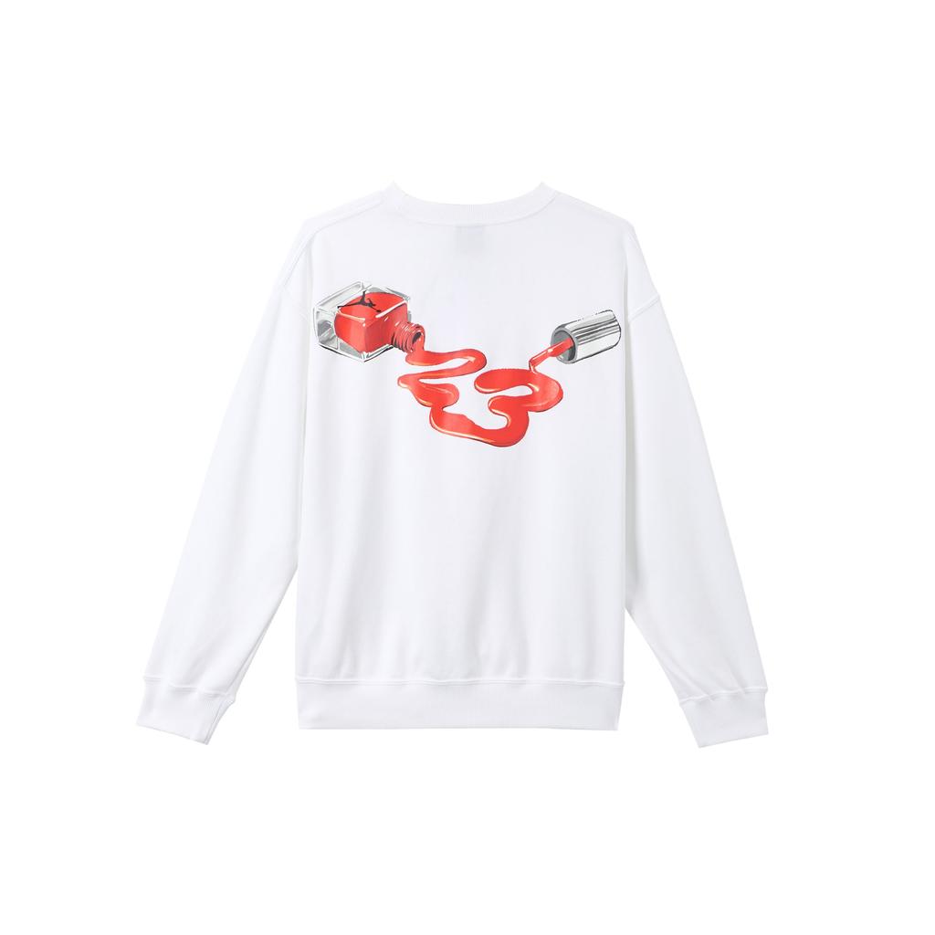 Jordan Brooklyn Fleece Casual Soft Crew Neck Pullover Long Sleeve Sweatshirt Women Tops White HV9371100