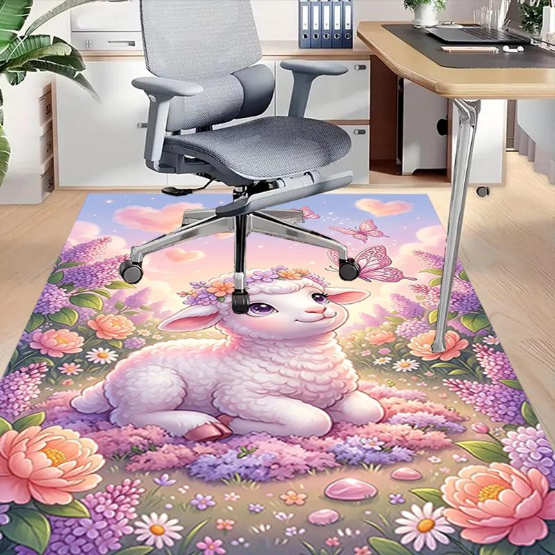 1PC Lamb Flowers Extra Large Non-Slip Floor carpet, Office, family, bedroom, Studio - Large Area RugJ0367