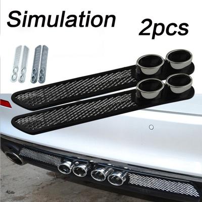 2ks Universal Car Auto Styling Falešná dekorativní mřížka ventilace Tlumič výfuku Trubka Lepicí páska Úprava auta