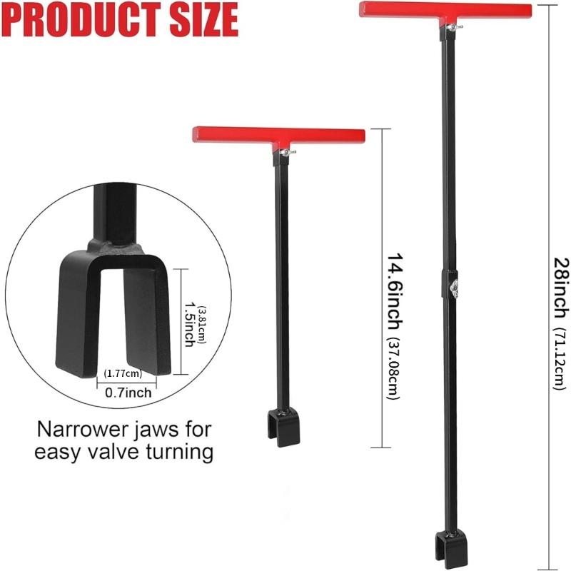 Regulowany Klucz do Licznika Wody Składany Stalowy Uchwyt T Klucz do Wody Wielofunkcyjny 4-kierunkowy do Naprawy Kranów Hydraulika