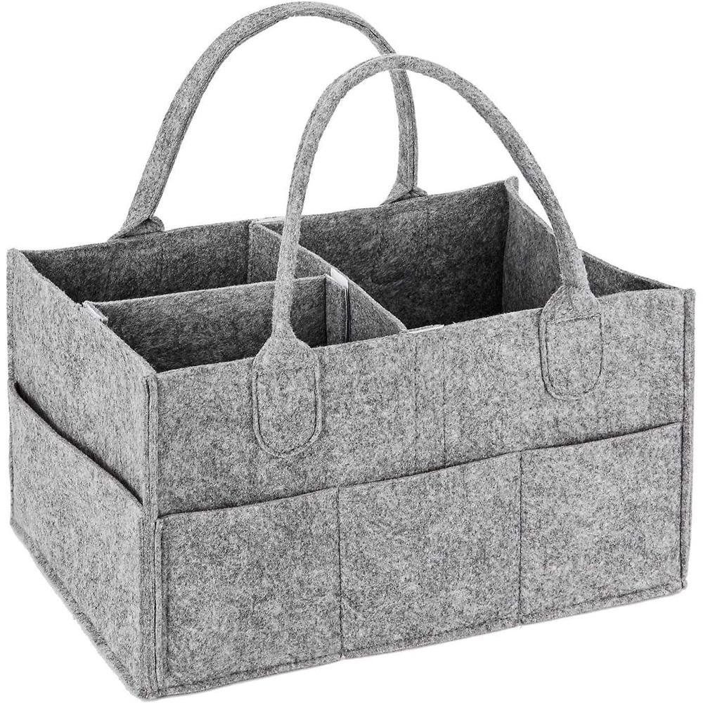 

Gray large diaper storage box, portable for car travel