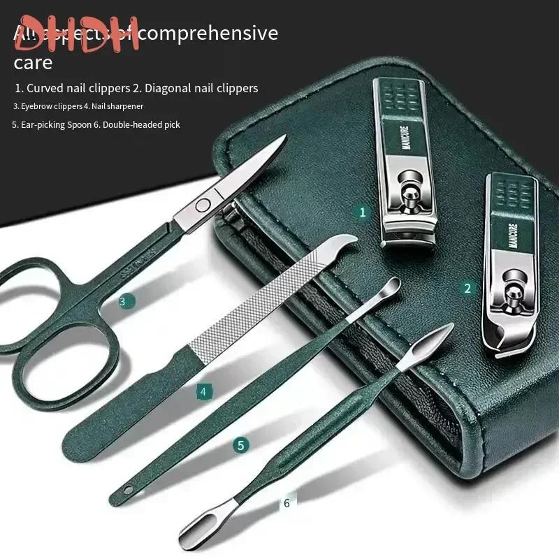 6Pcs/Set Nail Clipper Pedicure Set Manicure Set Personal Nail Care Tools Kits Stainless Steel Nail Clipper Sets Gift