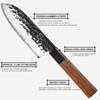 Grandsharp 5 Cal nóż Santoku ręcznie noże kuchenne japoński 3 warstwy AUS10 stal ostry Sushi Santoku Gyuto nóż kuchenny szefa kuchni