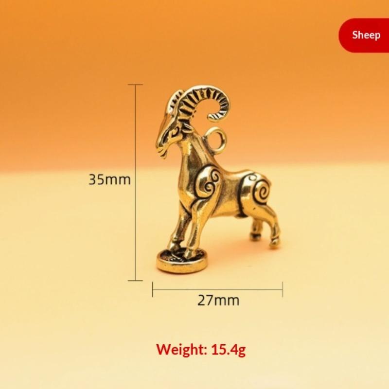 2027 Zodiac Goat Sculpture Step On Money Sheep Figurine Brass Animal Statue Desktop Ornament Wealth Fengshui Home Decor