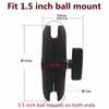 Jadkinsta 1 or 1.5 Inch Rubber Ball Mount To Aluminum Motorcycle Round Square Mounting Base Plate for Gopro Camera Cellphones