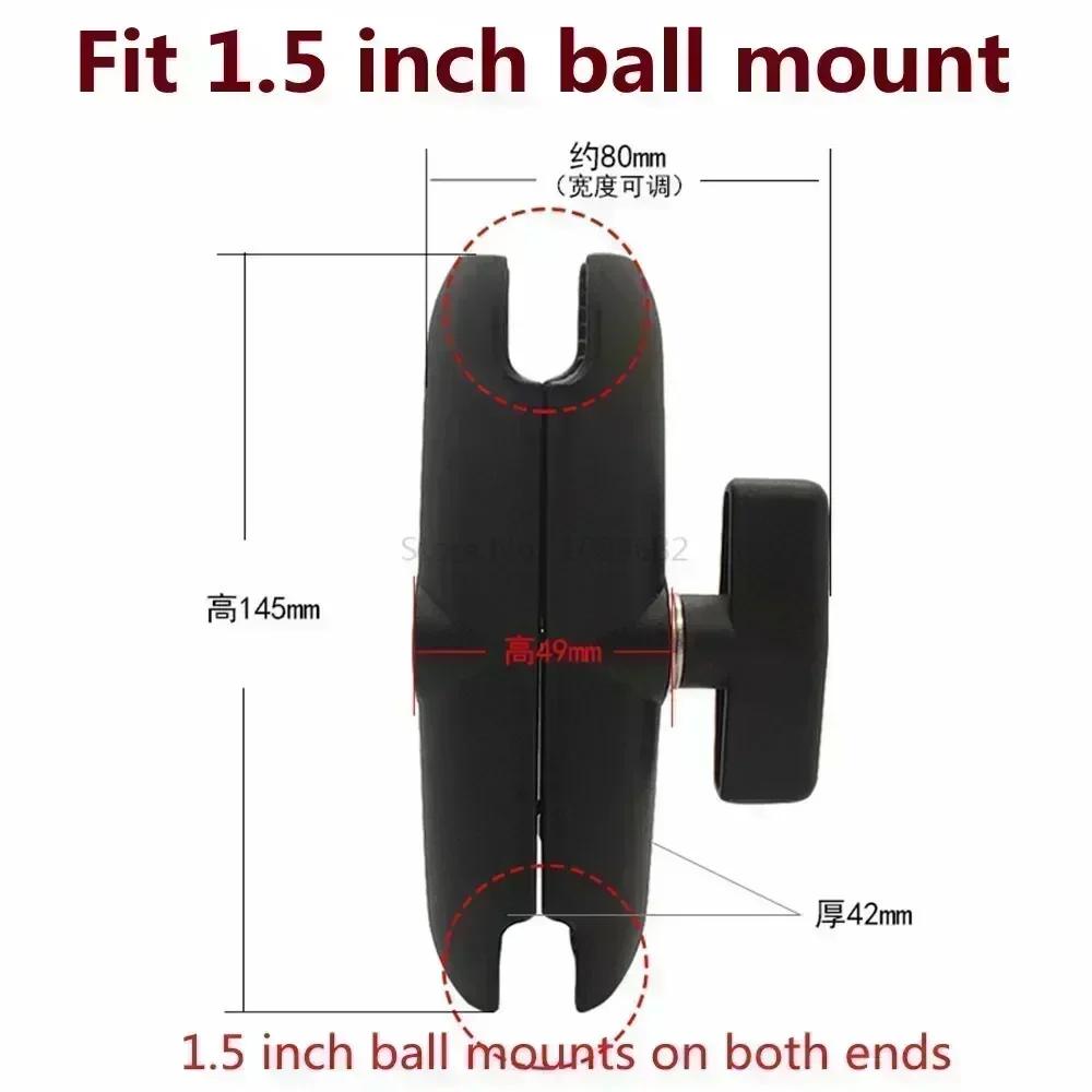 Jadkinsta 1 or 1.5 Inch Rubber Ball Mount To Aluminum Motorcycle Round Square Mounting Base Plate for Gopro Camera Cellphones