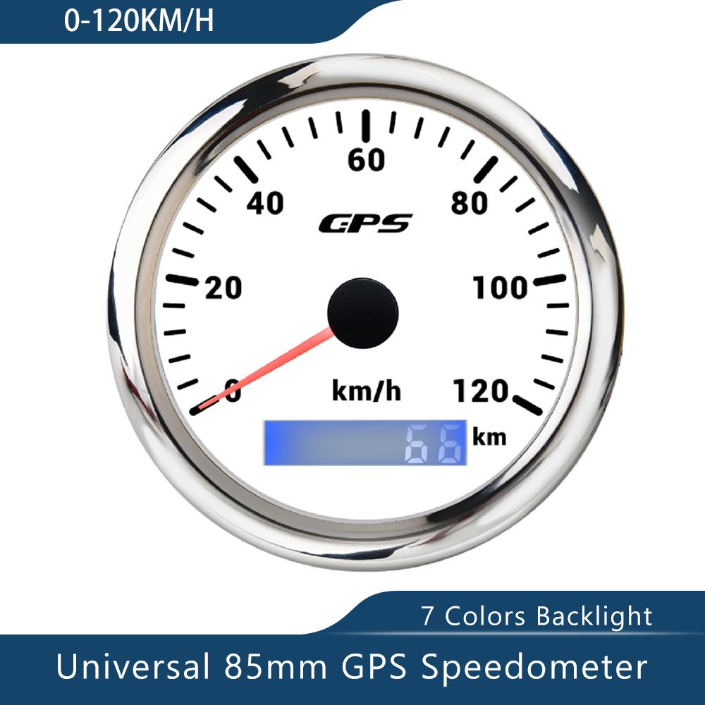 ELING 85 мм Универсальный GPS-спидометр 0-30 0-60 0-120 0-200 КМ/Ч МИЛЬ/Ч 0-80М 0-160М с 7-цветной подсветкой для лодки, грузовика 120KWS