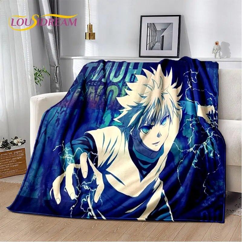 Anime Hunter×Hunter VxH kreslená měkká plyšová deka, flanelová deka přehoz do obývacího pokoje Ložnice Pohovka Pohovka Piknikový kryt