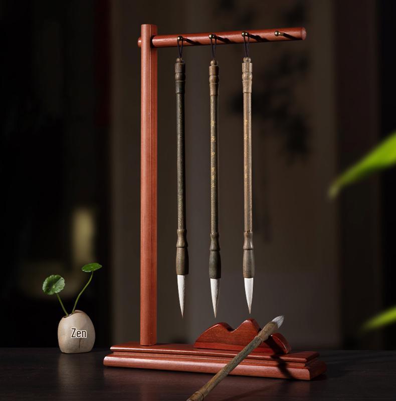 Solid Wood Calligraphy Brush Stand: Multifunctional Brush Holder for Beginners
