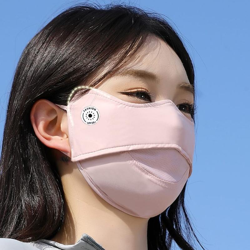 Summer Sun Protection Face Cover For Women Imitation Chinlon Fabric Dustproof Windproof Face Mask Outdoor Daily Use