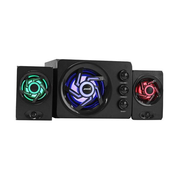SADA Multimedya 2.1 Masaüstü Bilgisayar Hoparlörü LED Işık Ağır Bas Subwoofer Ev Bluetooth Hoparlör PC Dizüstü Bilgisayar Cep Telefonu için USB Güç Kaynağı
