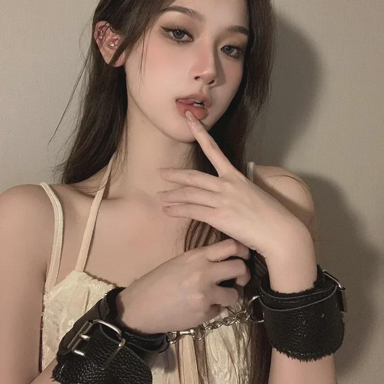 Plush PU Leather Handcuffs & Anklets - Gentle On Skin, Perfect for Cosplay & Photo Props.