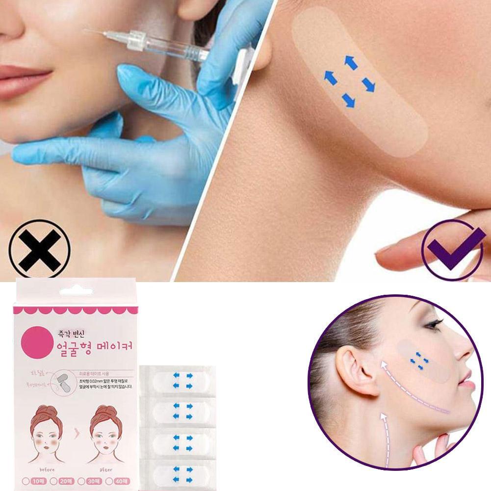 40pcs Invisible V Face Lift Tapes Wrinkle Removal Sticker Face Forehead Neck Sticker Pad Anti Aging Patch Facial Slimming Mask
