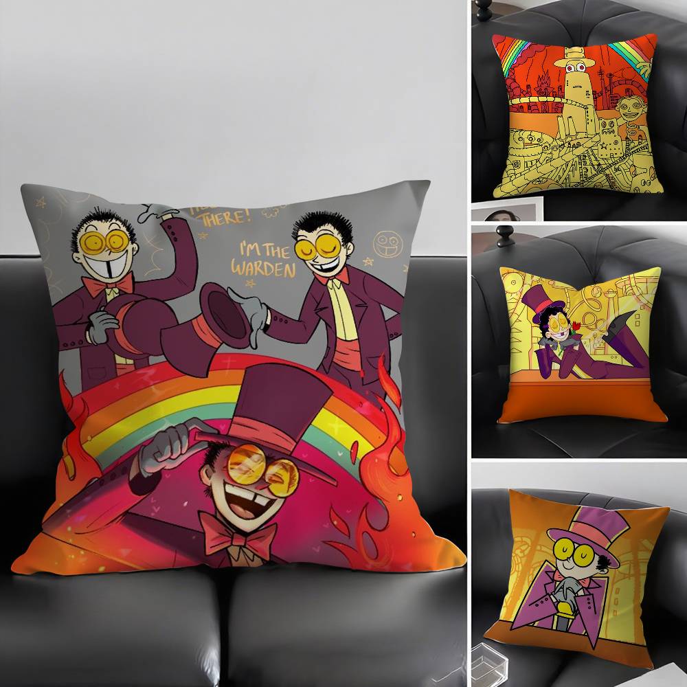 Cool Cartoon S-Superjail Pillow Case Office Sofa Dorm Chair Back Short Plush Double-Sided Printing Home Cushion Cover