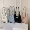 Bolsa tote portátil personalizada com laço para mulher, mochila casual versátil multiuso, bolsa de ombro mensageiro texturizada