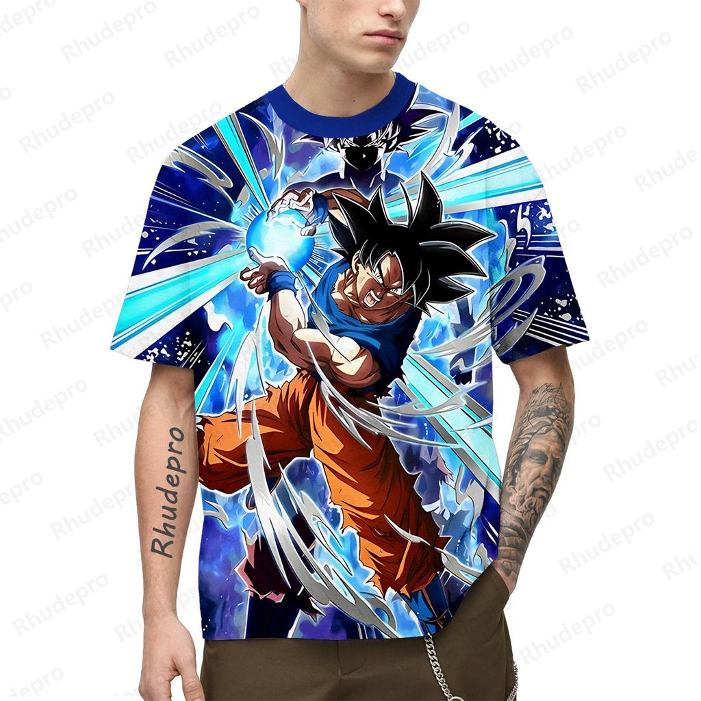 2024 Summer Men New Hot Anime Goku Vegeta All Over Print Cosplay Men Street T-Shirts Unisex Top Short Sleeve