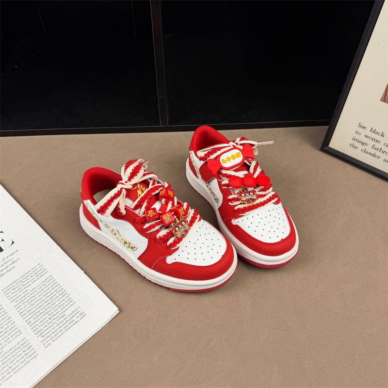 Детские красные дышащие нескользящие кеды для скейтбординга Весна/Осень 2026 - Универсальные и модные на Рождество и Новый год 27 красный