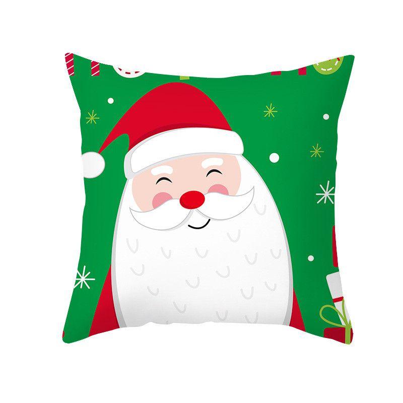 Luxuriously Soft 18 Inch Merry Christmas Cushion Cover With Santa Claus And Holiday Colors