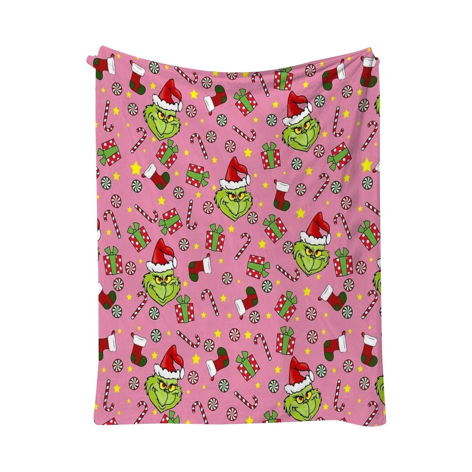 

Рождественское зеленое одеяло, фланелевое покрывало, одеяло с рисунком из мультфильма One Size