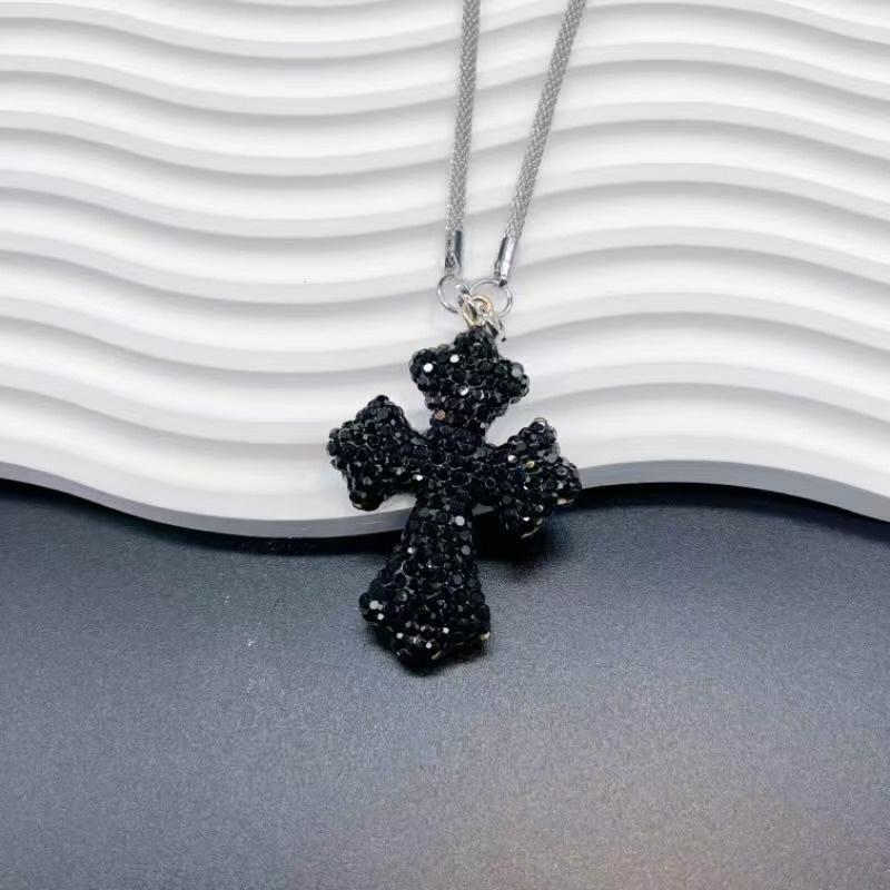 Modischer Kreuzanhänger Auto Innendekoration Exquisite Diamantbesetzte Auto Rückspiegel Zubehör Geschenk