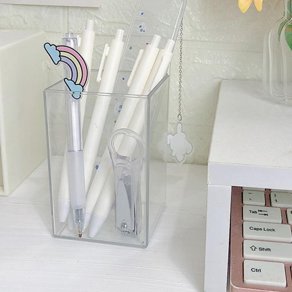 Akrylowy uchwyt na długopisy o dużej pojemności, przezroczysty uchwyt na pędzle do makijażu, organizer na biurko do biura w akademiku