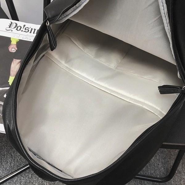 Pu Soft Leather Schoolbag Female Japanese College Students Leisure Travel Backpack Male Fashion Large Capacity Leisure Computer Backpack