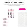 False Nails 24 Pieces Black Polka Dot Lace French Almond Elegant Design for Party Wedding