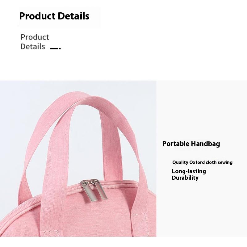 Portable Double-layer Lunch Bag Office Handbag Cooler Bento Box Picnic Cooler Bag Large Capacity Fresh-Keeping Lunch Boxes