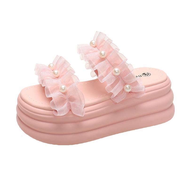 Fashion Summer Women Slippers New 2024 Thick Sole Dad Shoes Casual High Platform Slides Leisure Outside Flip-Flops Sneakers Woman 7.5CM