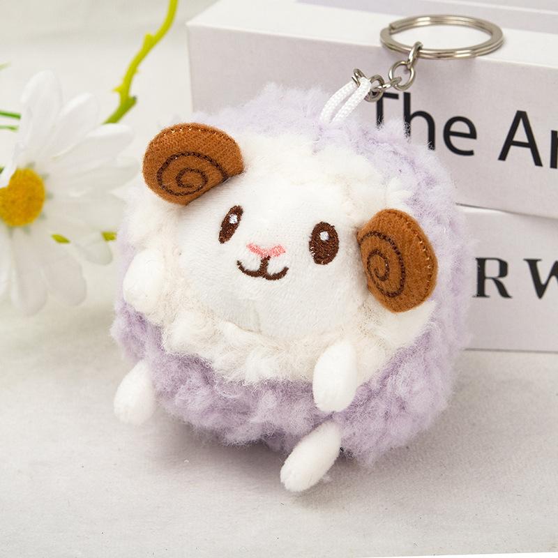 Fluffy Plush Sheep Keychain Cute Mini Soft Touch Bag Charm for Backpack Pendant Nice Birthday Souvenir Gift for Teen Girls