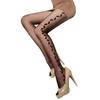 Stylish Comfortable 30D Sheer Silky Tights Side Floral Jacquard Patterned Sexy See Through Pantyhose Stockings for Women