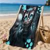 Che-shire Cat Smile Beach Towel Microfiber Beach Towel, Lightweight and Quick-Dry, for Summer Travel, Swimming Pool Fan Birthday Gift