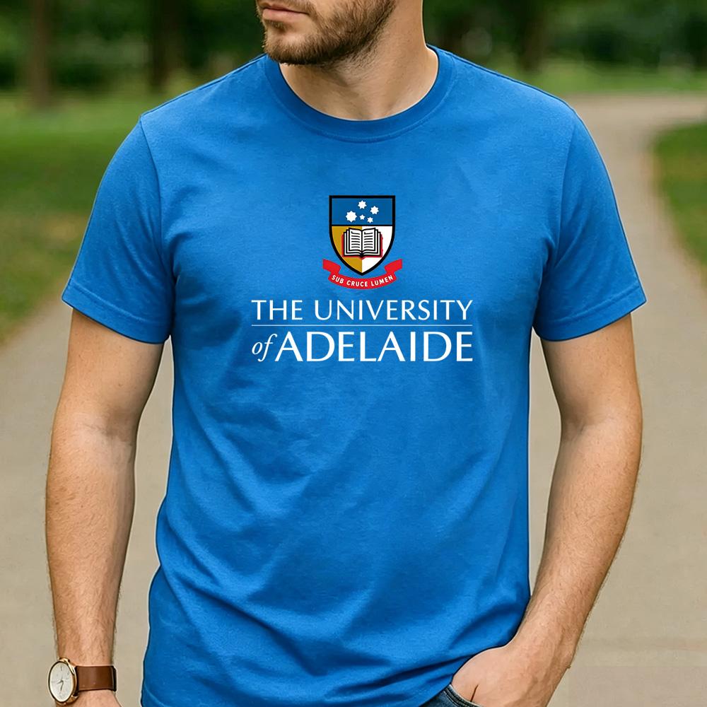 Vintage Retro The University of Adelaide Logo Cotton Graphic T Shirt Unisex Short Sleeve Alumni Graduate Holiday Tee