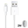 Câble pour iPhone 6 et 6 Plus, 5 et 5S et 5C, iPad Air, mini, mini 2 Retina, compatible avec iOS 8.0 blanc 2m de données de