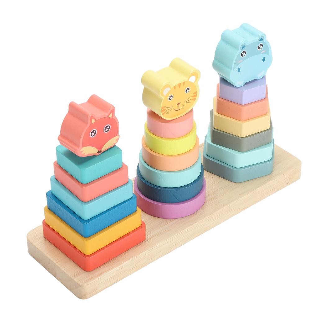 Wooden Sorting Stacking Toy Animal Shape Early Educational Color Shape Sorting Toys Game