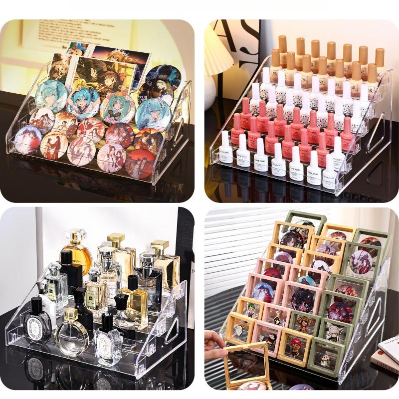 3-7 Layers Acrylic Display Stand Organizer Stepped Multilayer Acrylic Storage Rack Card Anime Badge CD Car Model Perfume Storage