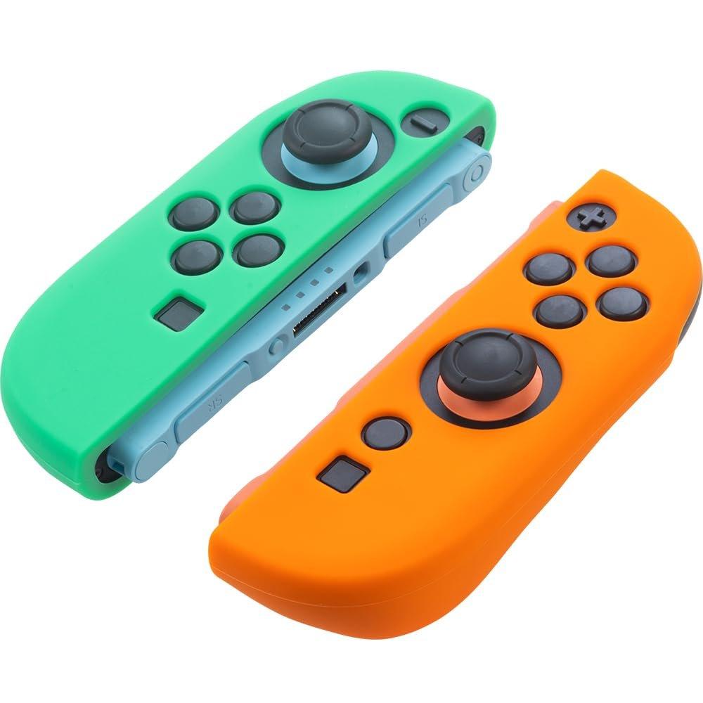 Cyber Gadget Silicon Protective Cover for Nintendo Switch 2 Joy-Con 2, Anti-Dust Grip Case (Emerald & Orange)