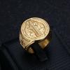 Vintage 316L Stainless Steel Saint St. Benedict Exorcism Rings for Men Boys Fashion Catholic Amulet Jewelry Gifts Dropshipping