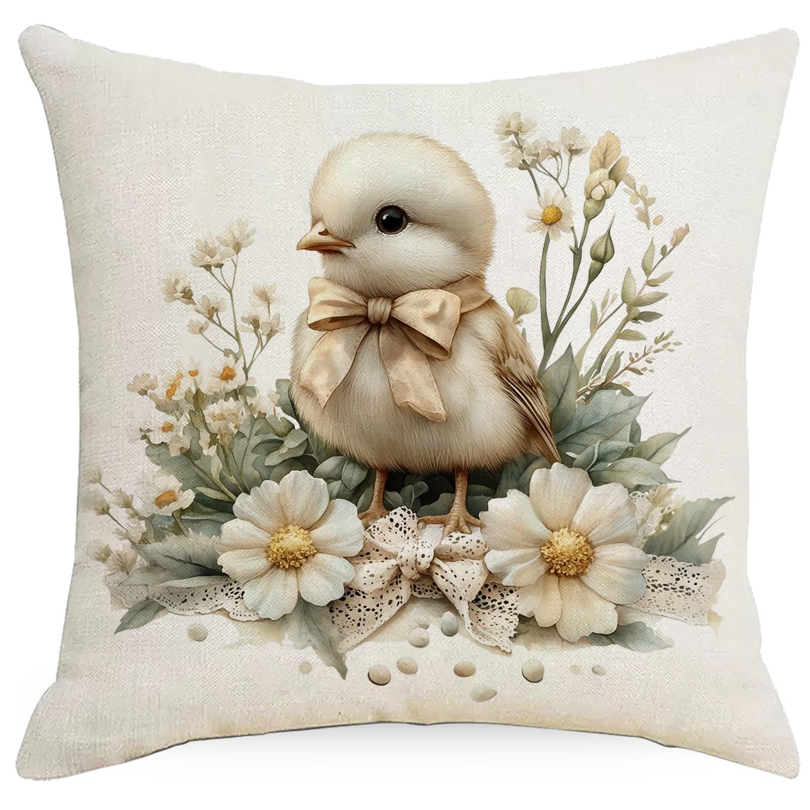 

Ретро Фермерский Чехол для Подушки Цветочный Животный Дом Диванная Подушка Наволочка 45 * 45Cm linen single-sided without core